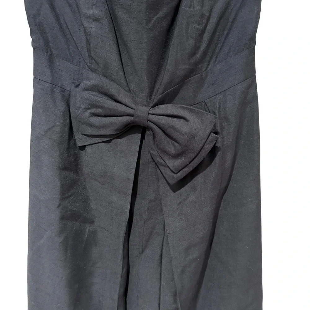 Lilly‎ Pulitzer Black Strapless Bow Dress Cocktail Size 10 - Picture 2 of 7